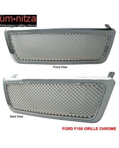 Fits 04-08 Ford F150 Honeycomb Chrome Front Mesh Grille ABS