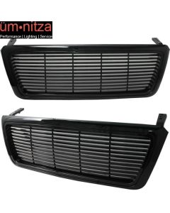 Fits 04-08 Ford F-150 Black Sports Front Hood Grille Grill