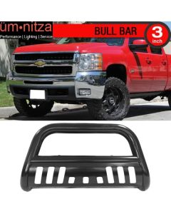 Fits 07-14 Silverado Sierra 2500 3500HD Bull Bar Front Push Bumper Grille Guard