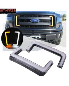 Fits 09-14 Ford F-150 STX Grill Switchback LED White DRL Amber Turn Signal Light