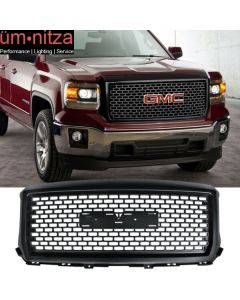 Fits 14-15 GMC Sierra 1500 Denali Style Black Front Bumper Hood Mesh Grille ABS