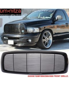 Fits 02-05 Dodge Ram 1500 03-05 Ram 2500 3500 Mesh Front Grille Unpainted - ABS