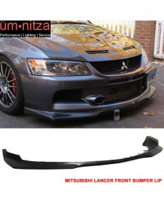 Fit 06-07 Mitsubishi Lancer EVO 9 IX J Style Front Bumper Lip Unpainted Black PU