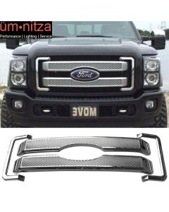 Fits 11-16 Ford F250 350 450 Super Duty 4PCS Moulding Front Mesh Grill Grille