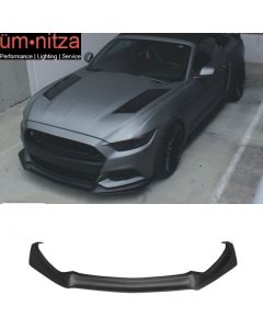 Fits 15-17 Ford Mustang Coupe 2-Door Front Bumper Lip Unpainted Black - PP