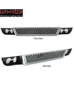 Fits 07-14 GMC Yukon/XL 1500 Front Bumper Hood Mesh Grille Grill Round Hole