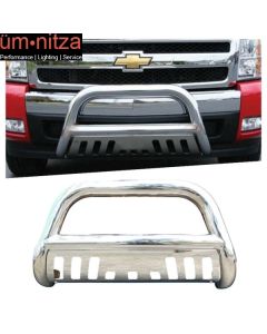 Fits 99-07 Toyota Tundra Sequoia Bull Bar 304 Stainless Steel Silver 3"