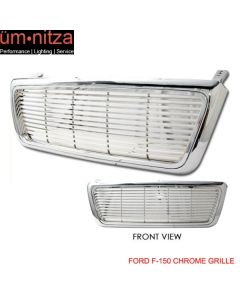 Fits 04-08 Ford F150 ABS Chrome Front Hood Grille Grill