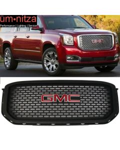 Fits 15-20 GMC Yukon XL Denali Front Upper Bumper Hood Grille Grill Black ABS