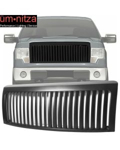 Fits 09-13 Ford F150 Vertical Front Bumper Hood Grill Grille Black Vip