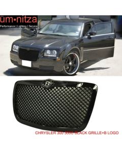 Fits 05-10 Chrysler 300 300C Unpainted Front Bumper Mesh Hood Grill Grille ABS