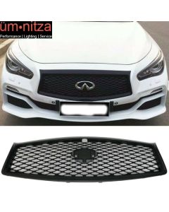 Fits 14-17 Infiniti Q50 Sedan Eau Rouge Concept Mesh Grille in MATTE Black