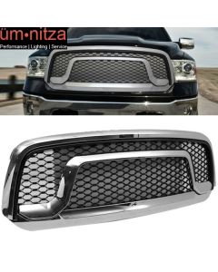 Fits 13-23 Dodge Ram 1500 Rebel Style Mesh Honeycomb Grill Grille Chrome ABS