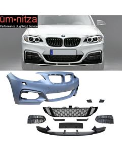 Fits 14-21 BMW F22 F23 MP Style Front Bumper Conversion W/ Mesh Grille Cover