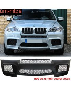 Fits 10-13 E70 X5M Style Front Bumper Conversion Lower Upper Grille Fender Flare