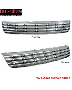 Fits 97-00 Volkswagen Passat Euro Style Front Upper Bumper Hood Grille Grill ABS