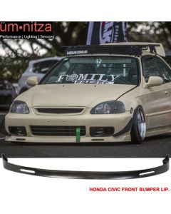 Fits 99-00 Honda Civic BYS Style Front Bumper Lip Spoiler Chin Splitter PU