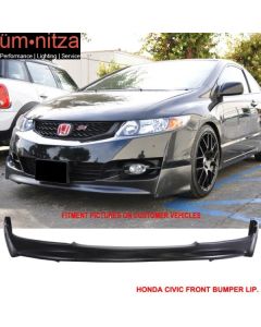 Fits 09-11 Honda Civic Coupe FG2 P1 Style Front Bumper Lip Spoiler Unpainted PU