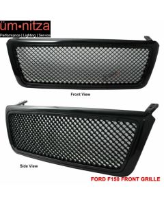 Fits 04-08 Ford F150 All Black Mesh Front Hood Grill Grille