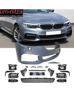 Fits 17-20 BMW G30 5 Series Sedan Front 4Dr Bumper Cover Conversion W/Grille PP