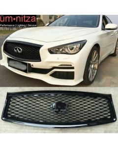 Fits 14-17 Infiniti Q50 Sedan Eau Rouge Concept Mesh Grille in GLOSS Black