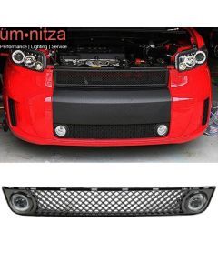 Fits 08-10 Scion xB Front Mesh Grille + Clear Lens Fog Lights Driving Lamps