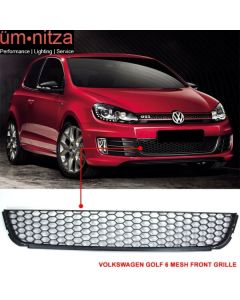 Fit 10-14 Volkswagen Golf Jetta MK6 Honeycomb Mesh Front Lower Bumper Grille ABS