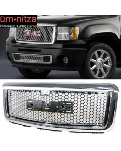 Fits 07-13 GMC Sierra 1500 Front Upper Bumper Hood Grille Grill + Molding ABS