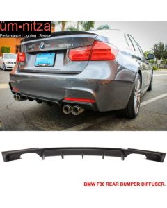 Fit 12-18 BMW F30 3 Series MT M-Sport Sedan MP Style Rear Bumper Lip Diffuser PP