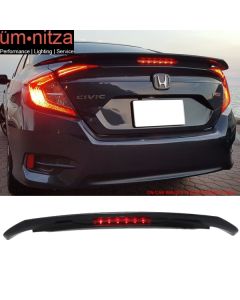 16-21 Civic Sedan RS SI Style Trunk Spoiler 3RD LED #NH731P Crystal Black Pearl