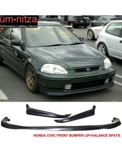 Fits 96-98 Honda Civic EK SIR Style Front Bumper Lip PU + 2PC Rear Bumper Aprons