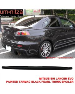 Fits 08-17 Lancer EVO X JDM Duckbill Trunk Spoiler Painted Tarmac Black Pearl