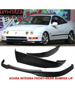 Fits 94-97 Acura Integra 2Dr Coupe Type R Style PU Front + ABS Rear Bumper Lip