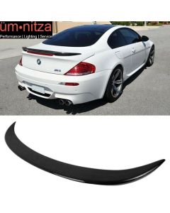 Fits 04-08 Fit BMW E63 6-Series Coupe Carbon Fiber CF V Style Trunk Spoiler Wing