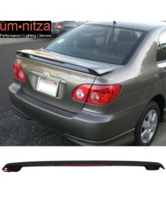 Fits 03-08 Toyota Corolla OE Style LED Brake Rear Trunk Spoiler Wing Matte Black