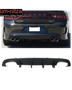 Fits 15-23 Dodge Charger Quad Exhaust Rear Diffuser Unpainted PP