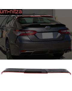 Fits 18-23 Toyota Camry V2 Roof Spoiler Rear Window Wing Gloss Black w/ Red Edge