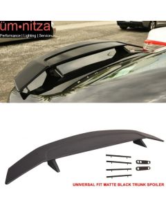 Universal 2 Post Rear Trunk Spoiler Wing Deck Lid Tail Trim Lip ABS Matte Black