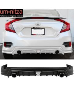 Fits 16-18 Honda Civic Sedan MUG Style Rear Diffuser with LED and Exhaust Tip