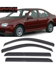 Fits 99-05 Volkswagen Jetta Sedan Acrylic Window Visor Wind Deflector Rain Guard