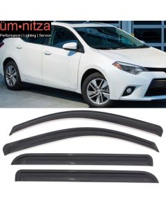 Fits 14-19 Toyota Corolla Sedan Acrylic Window Visors Wind Deflector 4Pc Set