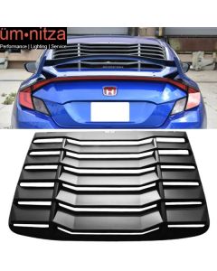 Fits 16-20 Honda Civic 2Dr Coupe Rear Window Louver Wind Sun Rain Guards - ABS