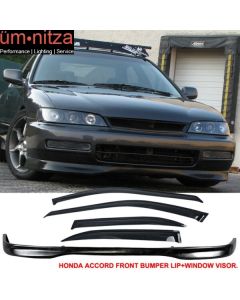 Fits 96-97 Honda Accord 4Dr TR Style Front Bumper Lip + Sun Window Visor