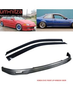 Fits Honda Civic 92-95 EG 2Dr/3Dr Front Bumper Lip Spoiler PP + Sun Window Visor