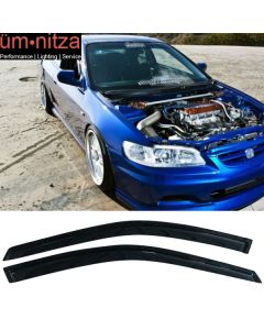 Fits 98-02 Honda Accord Coupe Tape On Acrylic 2PCS Window Visors Vent Rain Guard