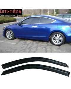 Fits 08-12 Honda Accord Coupe Window Visor Acrylic Sun Guard Rain Defelector 2PC