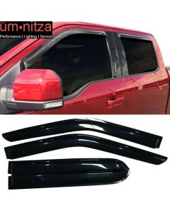 Fits 15-22 Ford F150 Crew Cab 17-21 F250 to F550 Window Visors Acrylic 4Pcs