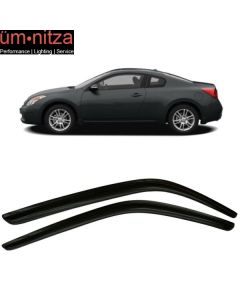 Fits 08-13 Nissan Altima D32 Window Visors Acrylic Vent Rain Guard Tape-On 2PCS