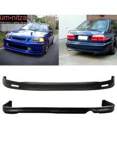 Fits Honda Civic 96-98 2 4Dr Mugen PP Front + Rear Bumper Lip Spoiler