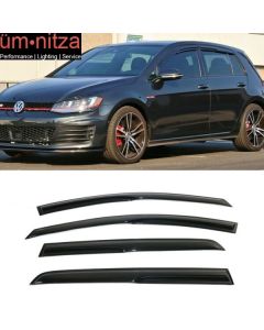 Fits 15-19 VW Golf MK7 Mugen Style Acrylic Window Visor Vent Rain Guard 4PCS